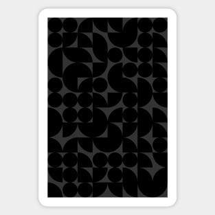 Black Colored Geometric Pattern - Shapes #4 Sticker